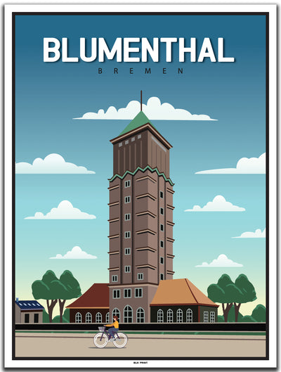 vintage kunstdruck poster Blumenthal Bremen #30x40cm-weier-farbrand
