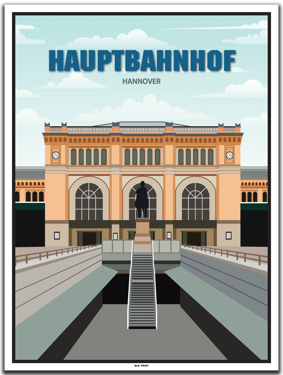 vintage kunstdruck poster hannover hbf #30x40cm-weier-farbrand