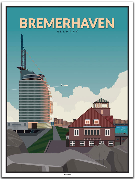 vintage kunstdruck poster Bremerhaven #30x40cm-weier-farbrand