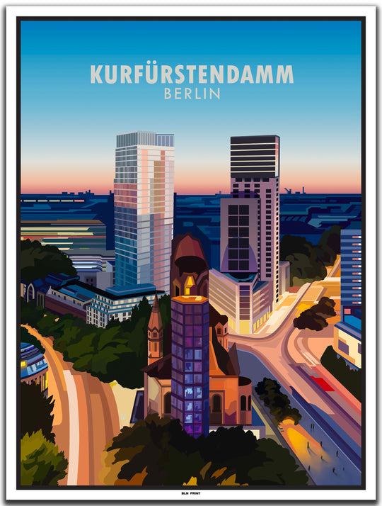 vintage poster kurfürstendamm charlottenburg berlin #30x40cm-weier-farbrand