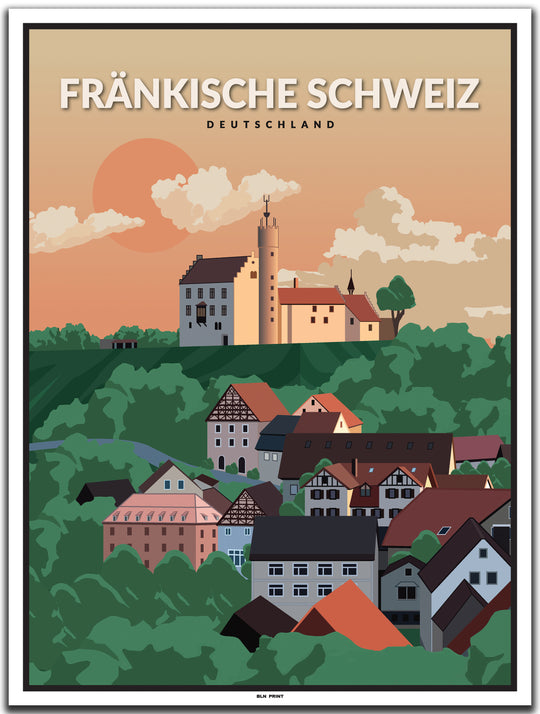 vintage kunstdruck poster fränkische schweiz nürnberg #30x40cm-weier-farbrand