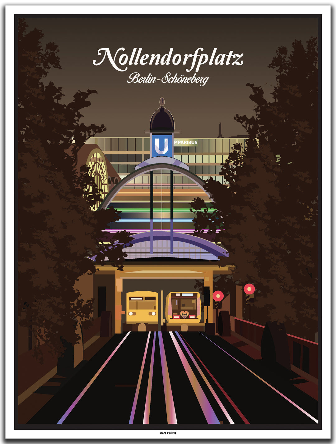 vintage kunstdruck poster nollendorfplatz berlin schöneberg #30x40cm-weier-farbrand