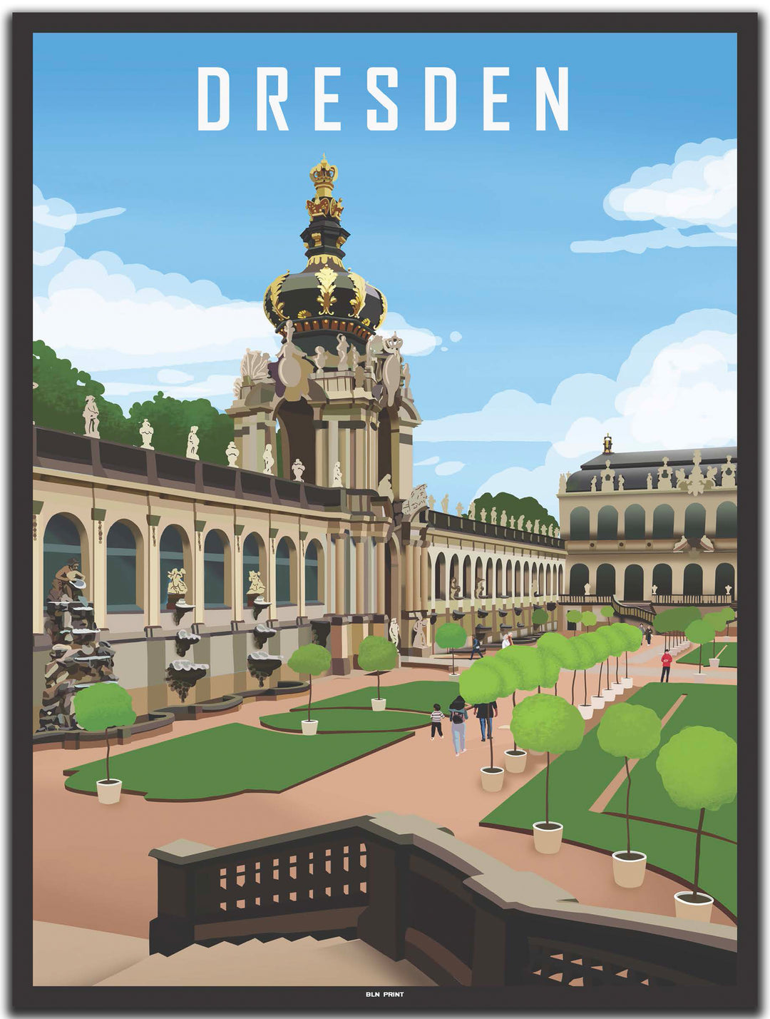 vintage dresden poster shop #30x40cm-schwarzer-farbrand