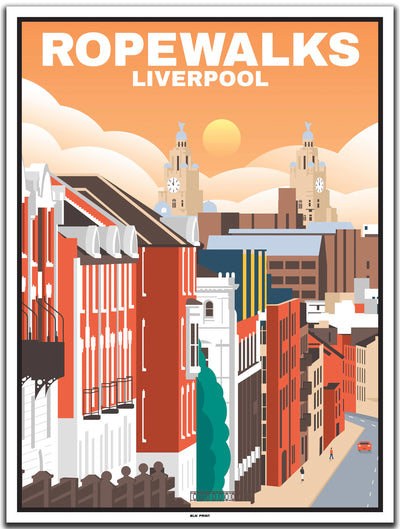 vintage kunstdruck travel poster Ropewalks Liverpool #30x40cm-weier-farbrand