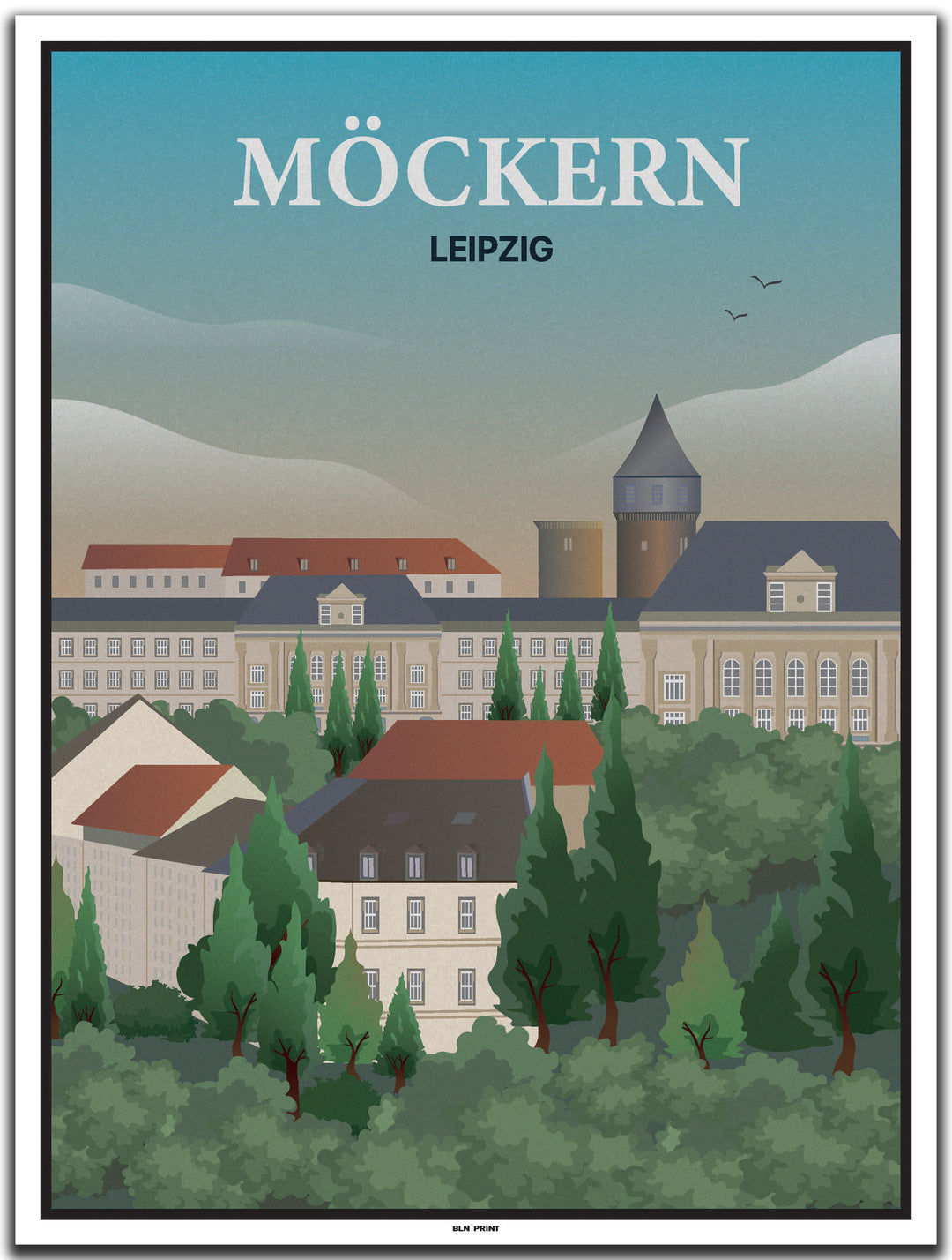 vintage kunstdruck poster Möckern Leipzig #30x40cm-weier-farbrand