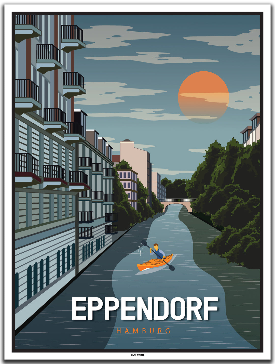 vintage kunstdruck poster hamburg eppendorf #30x40cm-weier-farbrand