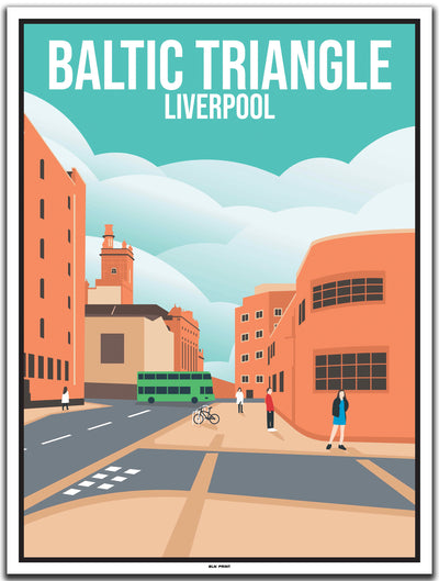 vintage kunstdruck travel poster Baltic Triangle Liverpool #30x40cm-weier-farbrand