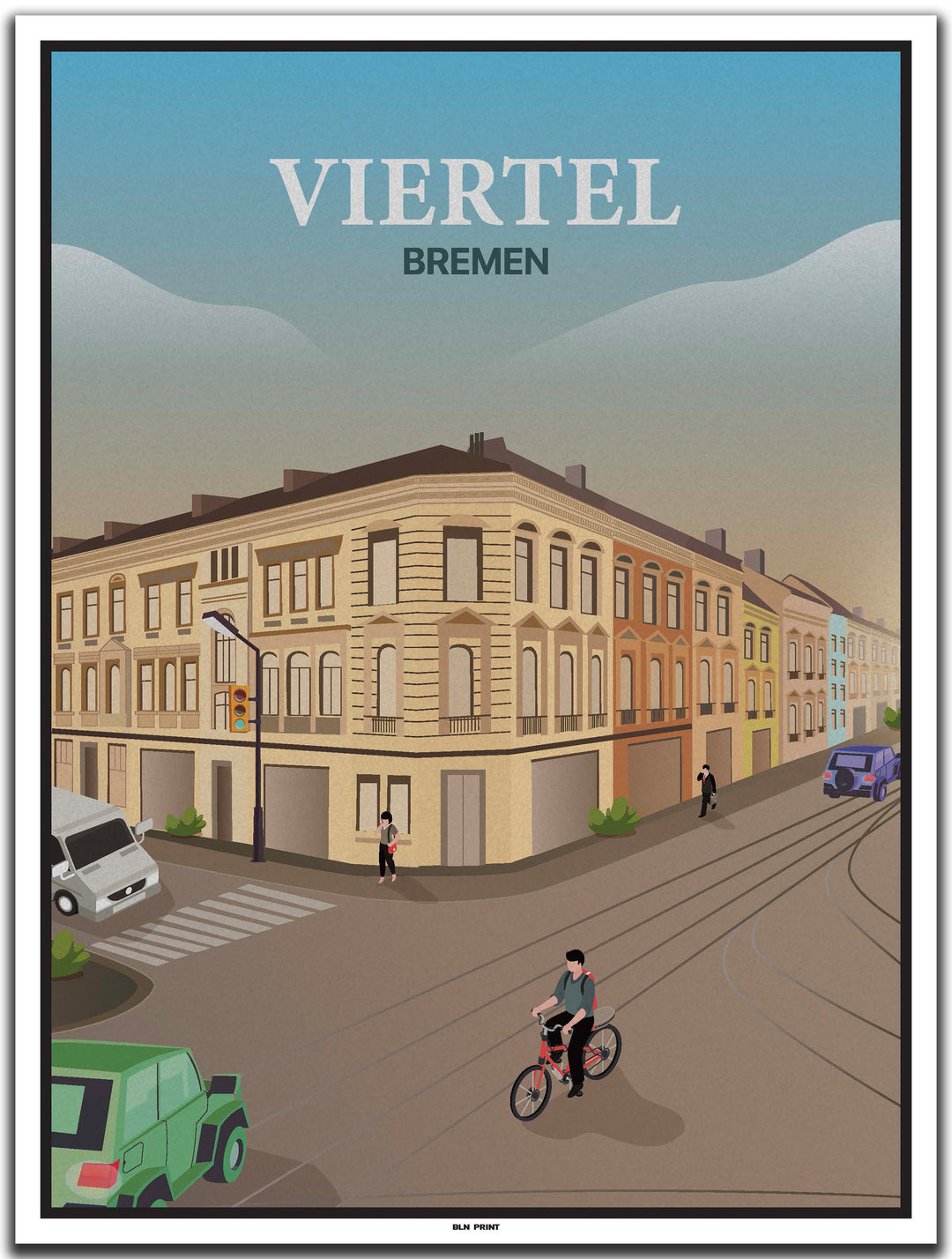 vintage kunstdruck poster Viertel Bremen #30x40cm-weier-farbrand