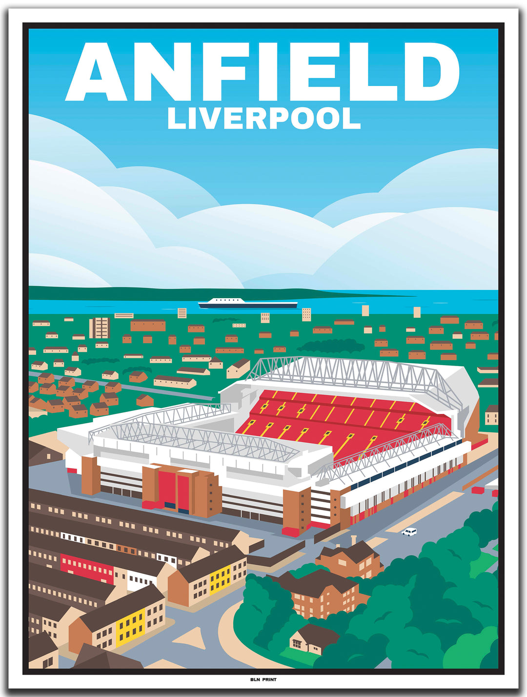 vintage travel poster liverpool #30x40cm-white-color-border