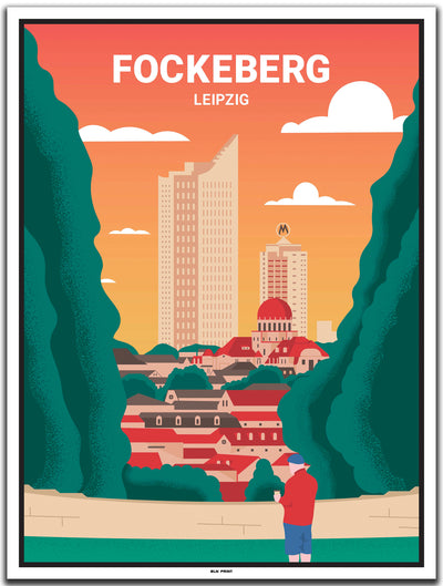 vintage kunstdruck poster Fockeberg Leipzig #30x40cm-weier-farbrand