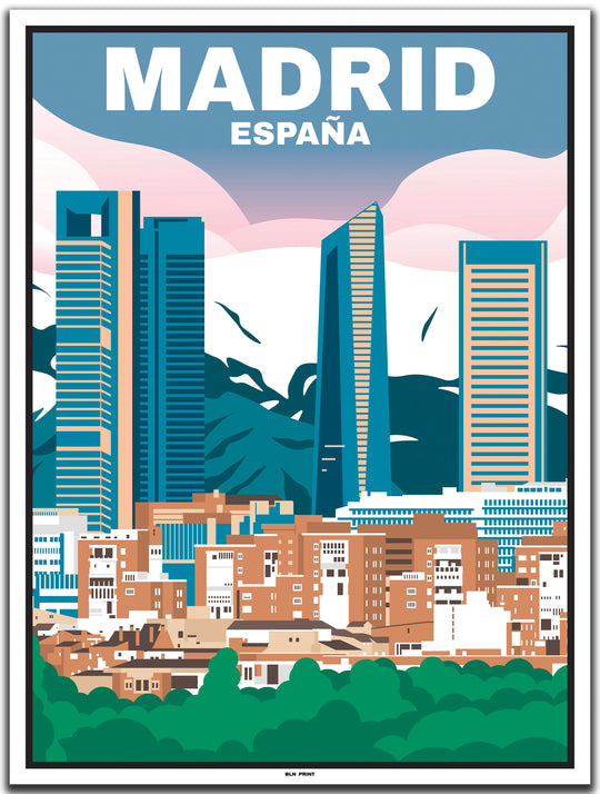 vintage travel poster Madrid #30x40cm-white-color-border