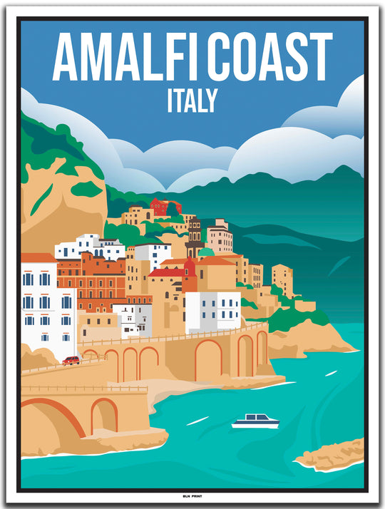 vintage travel poster napoli #30x40cm-white-color-border