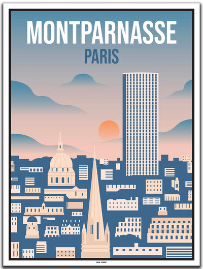 vintage kunstdruck poster Montparnasse Paris #30x40cm-weier-farbrand