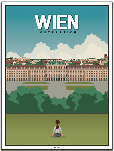 vintage kunstdruck poster Schloss Schönbrunn Wien #30x40cm-weier-farbrand