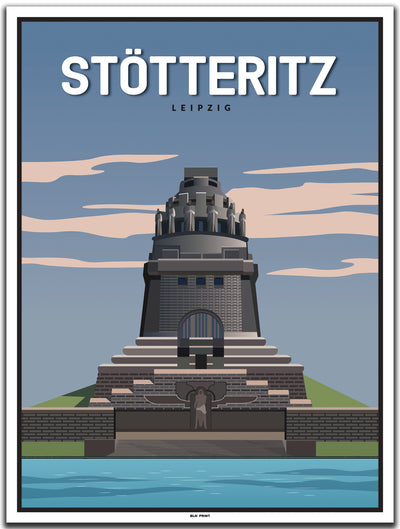vintage kunstdruck poster Stötteritz Leipzig #30x40cm-weier-farbrand