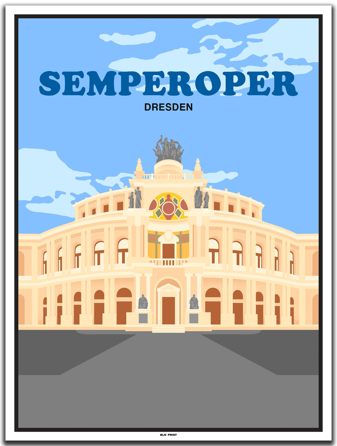 vintage kunstdruck poster dresden semperoper #30x40cm-weier-farbrand