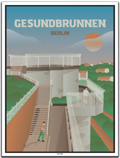 vintage kunstdruck poster berlin gesundbrunnen #30x40cm-weier-farbrand