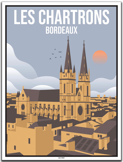 vintage kunstdruck poster Les Chartrons Bordeaux #30x40cm-weier-farbrand