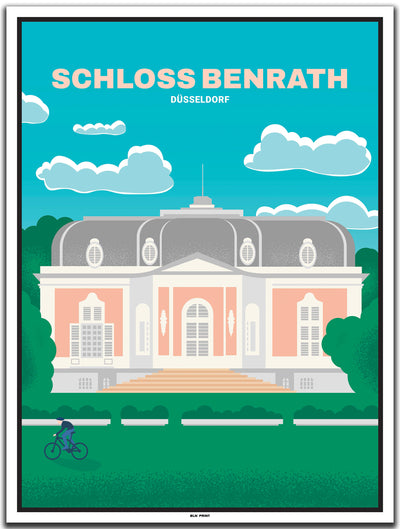 vintage kunstdruck poster Schloss Benrath Düsseldorf #30x40cm-weier-farbrand