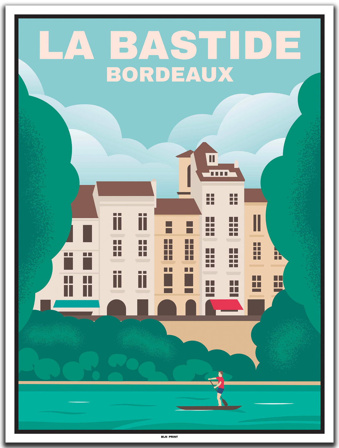 vintage kunstdruck poster La Bastide Bordeaux #30x40cm-weier-farbrand