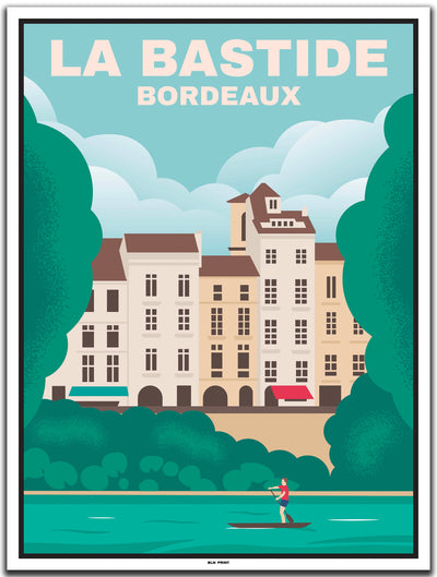 vintage kunstdruck poster La Bastide Bordeaux #30x40cm-weier-farbrand
