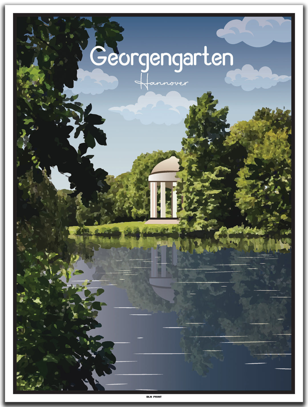 vintage kunstdruck poster georgengarten berlin #30x40cm-weier-farbrand