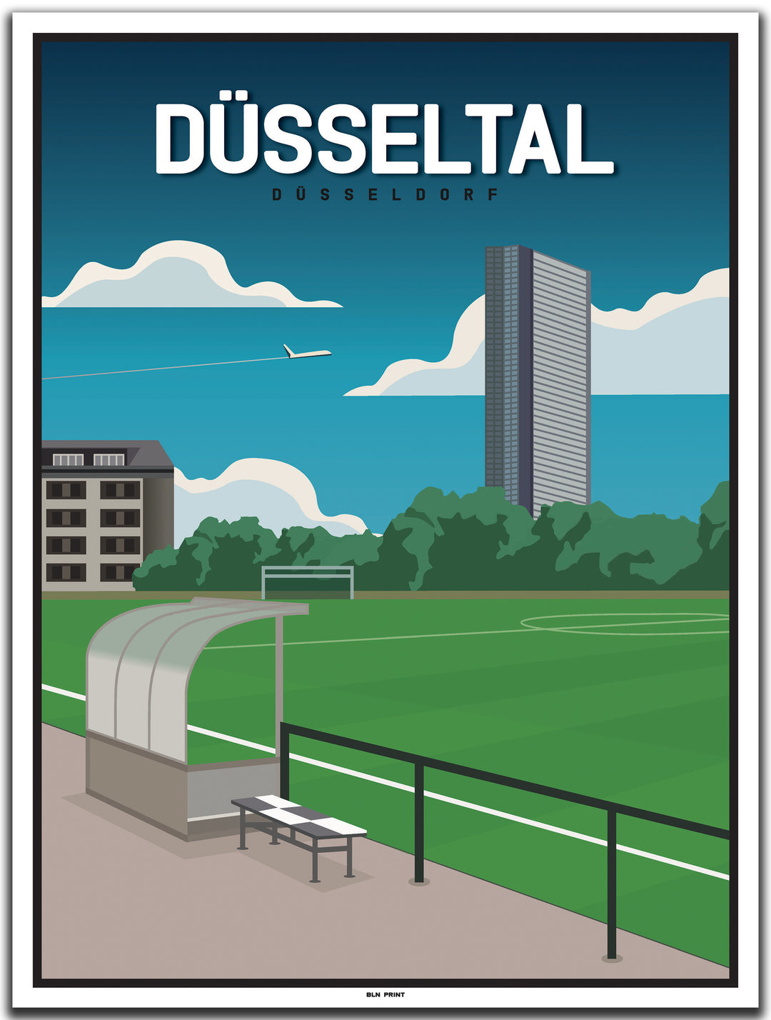 vintage kunstdruck poster Düsseltal Düsseldorf #30x40cm-weier-farbrand