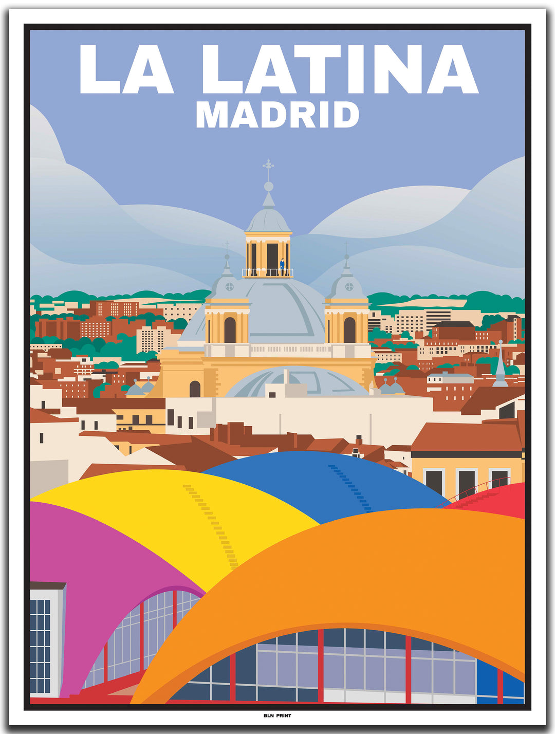 vintage travel poster Madrid #30x40cm-white-color-border