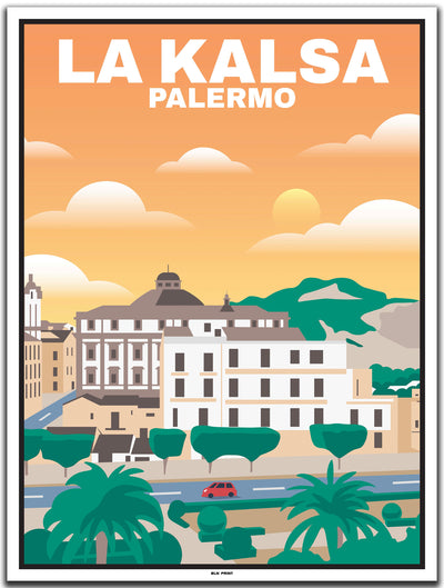 vintage kunstdruck poster La Kalsa Palermo #30x40cm-weier-farbrand