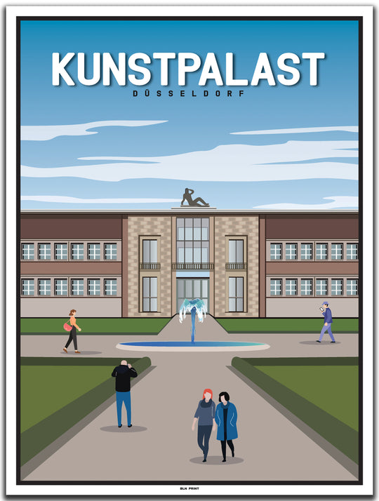 vintage kunstdruck poster Kunstpalast Düsseldorf #30x40cm-weier-farbrand