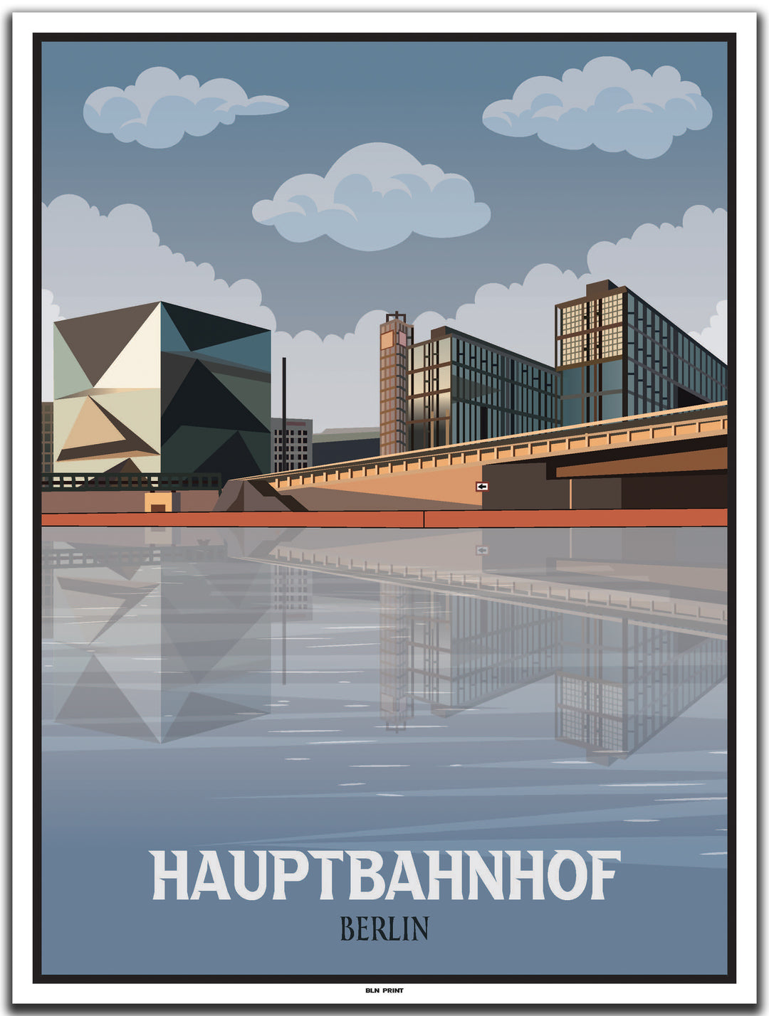 vintage kunstdruck poster hauptbahnhof berlin #30x40cm-weier-farbrand