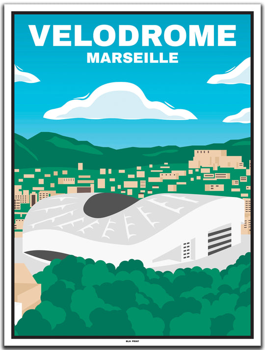 vintage travel poster marseille #30x40cm-white-color-border