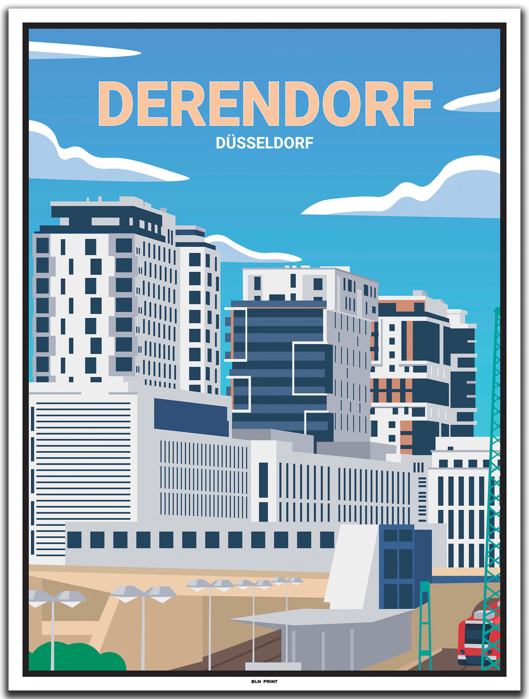 vintage kunstdruck poster Derendorf Düsseldorf #30x40cm-weier-farbrand