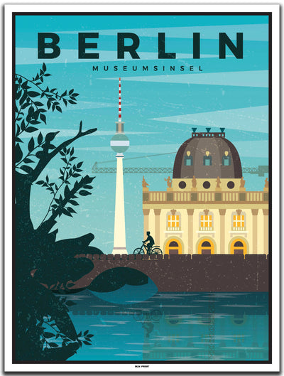 vintage kunstdruck poster museumsinsel berlin #30x40cm-weier-farbrand