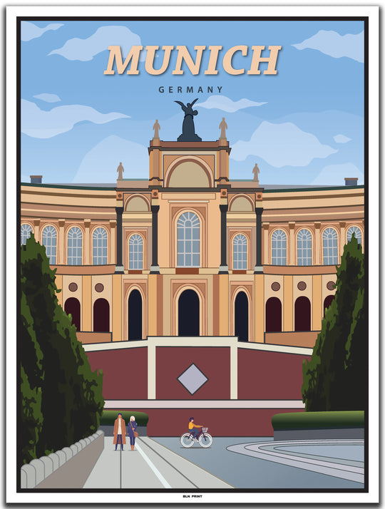 vintage kunstdruck poster maximlianeum münchen #30x40cm-weier-farbrand