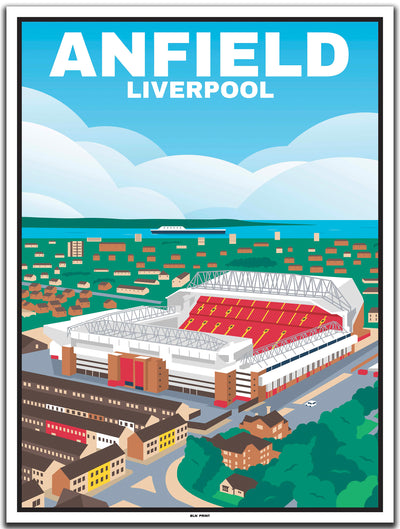 vintage kunstdruck travel poster Anfield Liverpool #30x40cm-weier-farbrand