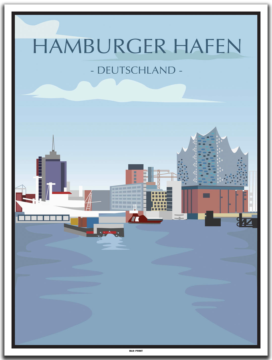 vintage kunstdruck poster hamburger hafen #30x40cm-weier-farbrand