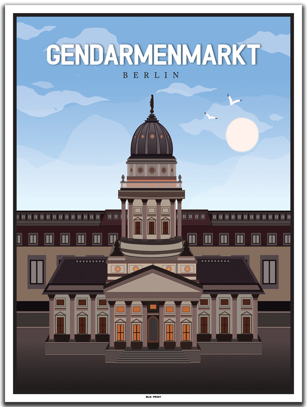 vintage kunstdruck poster gendarmenmarkt #30x40cm-weier-farbrand