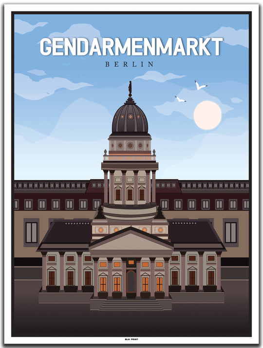 vintage kunstdruck poster gendarmenmarkt #30x40cm-weier-farbrand