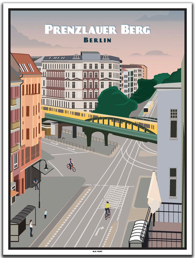 vintage kunstdruck poster eberswalder straße prenzlauer berg berlin #30x40cm-weier-farbrand