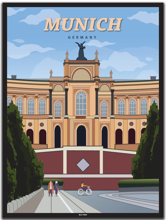 vintage münchen poster shop #30x40cm-schwarzer-farbrand