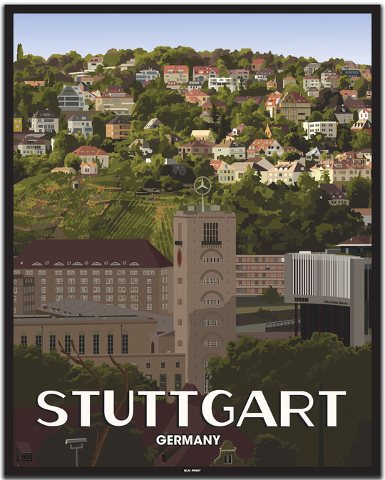 vintage stuttgart poster shop #40x50cm-schwarzer-farbrand