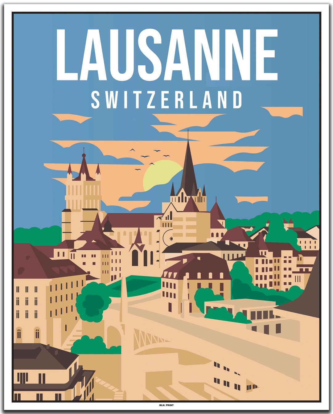 vintage Lausanne poster shop #40x50cm-weier-farbrand