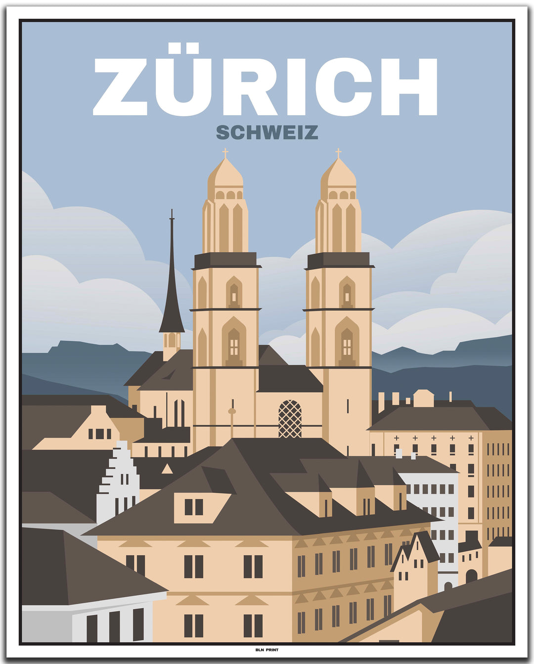 vintage zürich poster shop #40x50cm-weier-farbrand