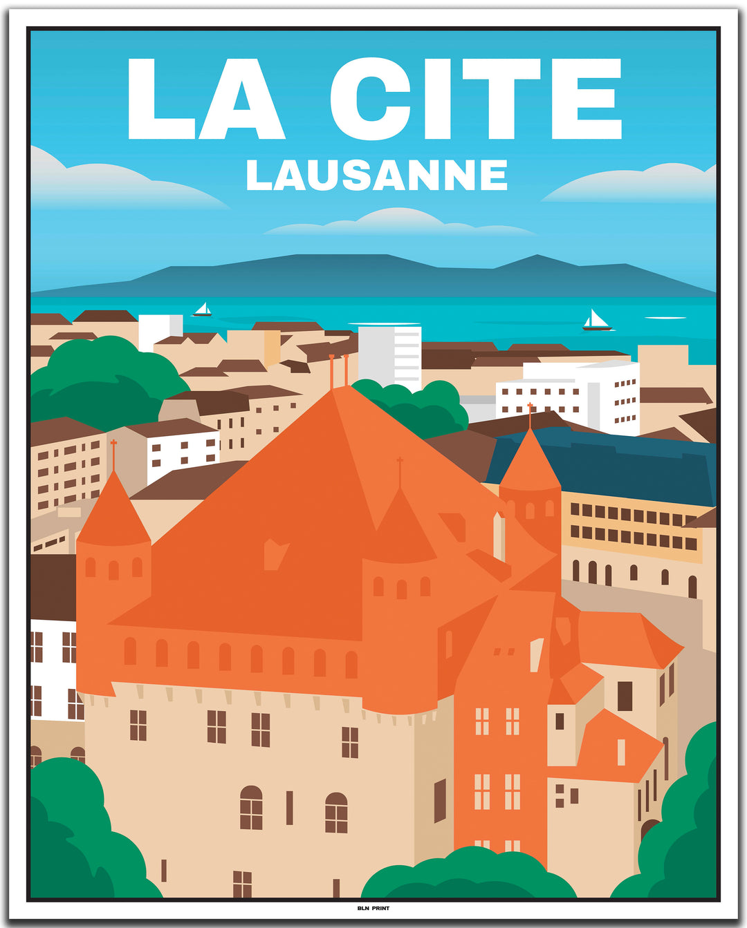 vintage Lausanne poster shop #40x50cm-weier-farbrand