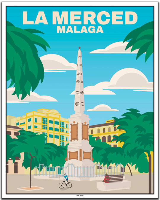 vintage travel poster malaga #40x50cm-white-color-border