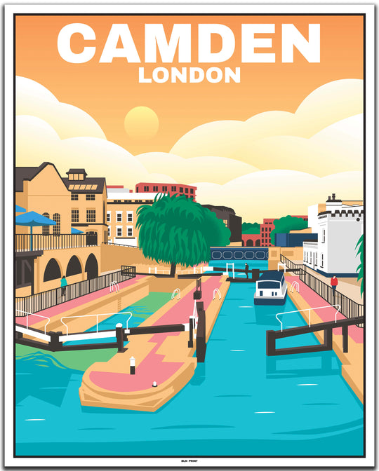 vintage travel poster london #40x50cm-white-color-border