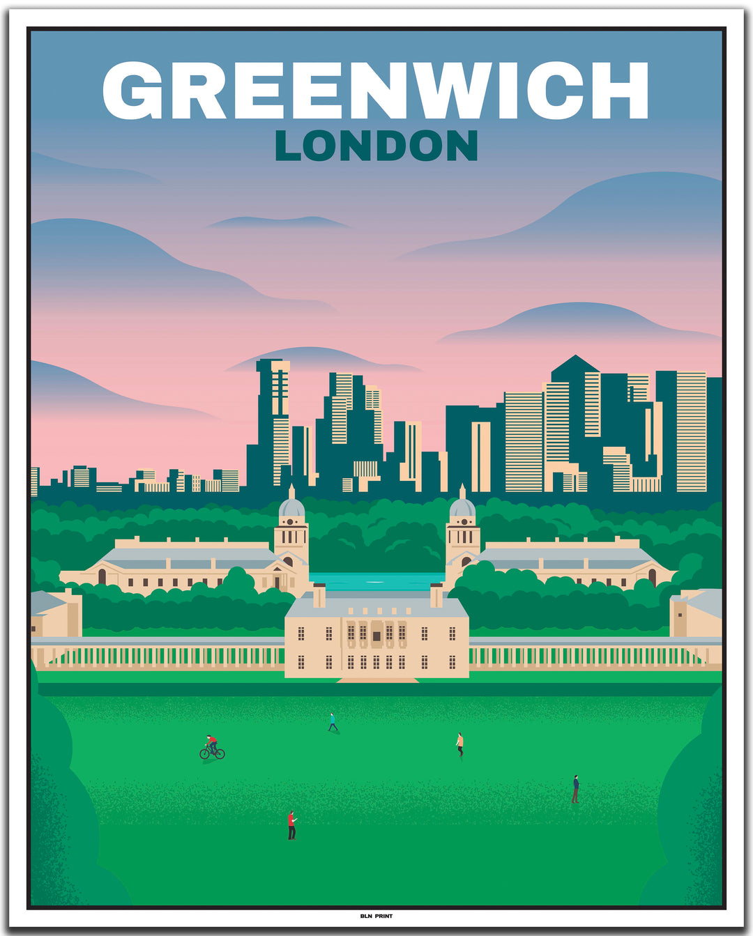 vintage travel poster london #40x50cm-white-color-border