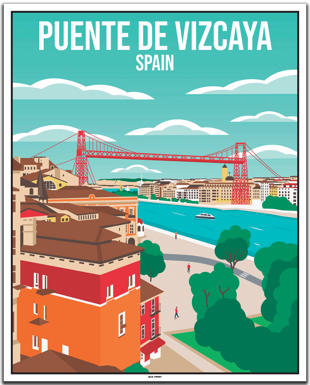 vintage travel poster bilbao #40x50cm-weier-farbrand