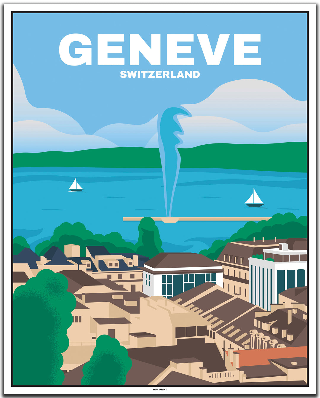 vintage Genf poster shop #40x50cm-weier-farbrand